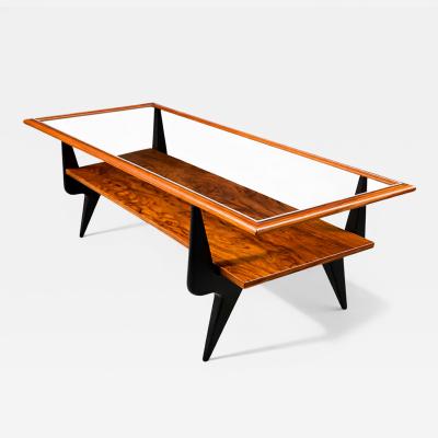  Fratte Midcentury Modern Coffee Table in Caviuna Glass by Fratte 1950s Lot 838A