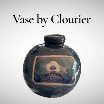 Freres Cloutier 1970s Studio Pottery ceramic vase by Cloutier brothers