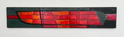  Freres Cloutier Cloutier Frerez Brutalist Red Enameled Lava Tile Wall Sculpture