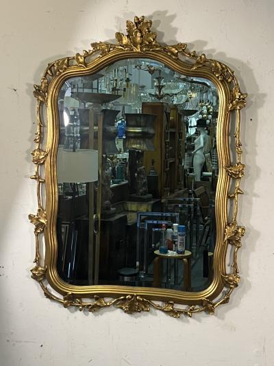  Friedman Brothers GILT WOOD ACORNS BRANCHES AND LEAVES BEVELED MIRROR