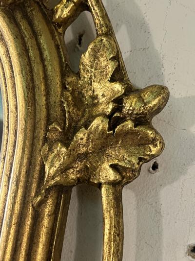  Friedman Brothers GILT WOOD ACORNS BRANCHES AND LEAVES BEVELED MIRROR