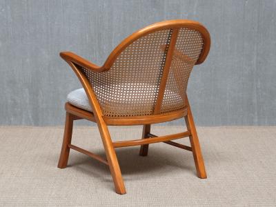  Frits Schlegel Frits Schlegel Attributed Armchair in Cherry Wood Cane Boucl Denmark 1940s