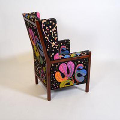  Frits Schlegel Frits Schlegel Pair of unique mahogany wingback chairs 1937