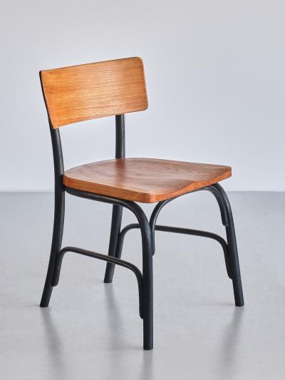  Frits Schlegel Set of Six Frits Schlegel Husum Chairs in Elm Fritz Hansen Denmark 1930s