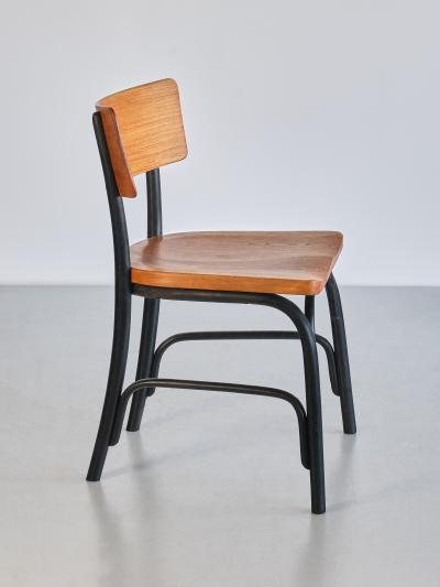  Frits Schlegel Set of Six Frits Schlegel Husum Chairs in Elm Fritz Hansen Denmark 1930s
