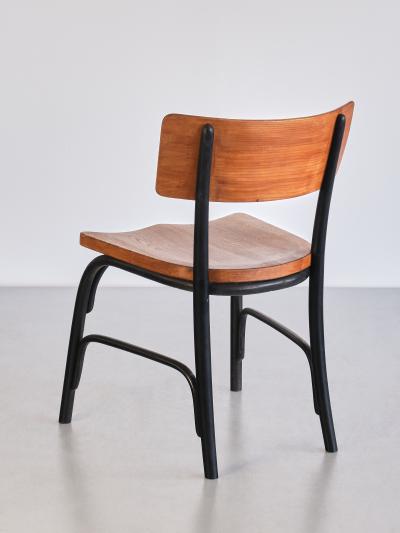  Frits Schlegel Set of Six Frits Schlegel Husum Chairs in Elm Fritz Hansen Denmark 1930s