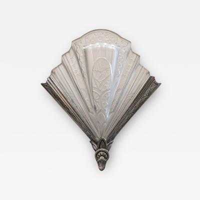  Frontisi Pair of French Art Deco Wall Sconces Signed by Frontisi