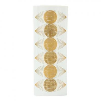  Furstenberg Porcelain Furstenberg Op Art Vase Porcelain Gold White Signed