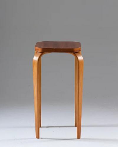  G A Berg Swedish Midcentury Stool in Mahogany and Beech