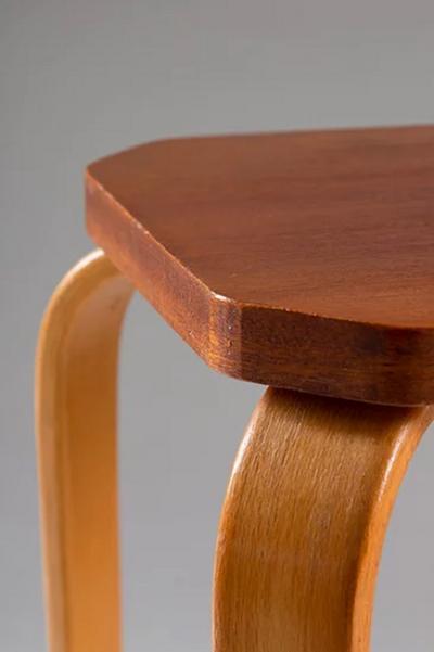  G A Berg Swedish Midcentury Stool in Mahogany and Beech