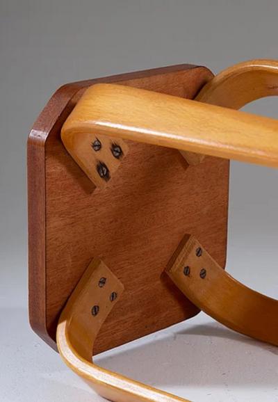  G A Berg Swedish Midcentury Stool in Mahogany and Beech