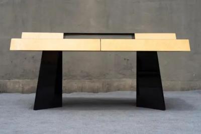  G C Italia Post Modern Italian Executive Desk Piano Black Burl by G C Italia Art Deco Style