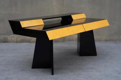  G C Italia Post Modern Italian Executive Desk Piano Black Burl by G C Italia Art Deco Style