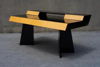  G C Italia Post Modern Italian Executive Desk Piano Black Burl by G C Italia Art Deco Style