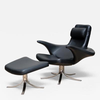  G sta Berg Stenerik Eriksson Gosta Berg Stenerik Eriksson Seagull Chair with Stool Fritz Hansen 1960s