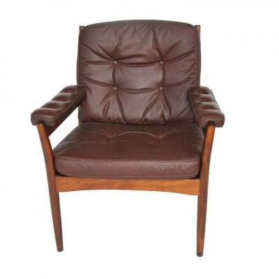  G te M bler N ssj G Mobel G Mobel G Mobel Scandinavian Walnut And Leather Lounge Chair