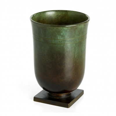  GAB A patinated bronze vase by GAB