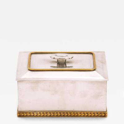  GAB Guldsmedsaktiebolaget Art Deco Box in Pewter and Brass 1937