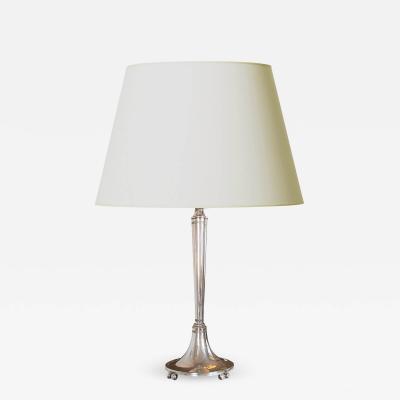  GAB Guldsmedsaktiebolaget Art Deco Silvered Table Lamp by GAB