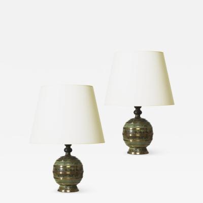  GAB Guldsmedsaktiebolaget Art Deco Table Lamps by GAB