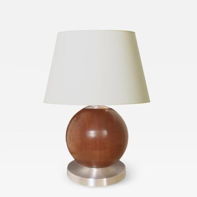  GAB Guldsmedsaktiebolaget Funtionalist Table Lamp in Steel and Mahogany