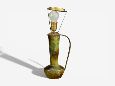  GAB Guldsmedsaktiebolaget GAB Table Lamp Patianted Bronze Sweden 1940s