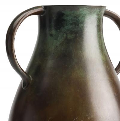  GAB Guldsmedsaktiebolaget Large Vase in Patinated Bronze by GAB