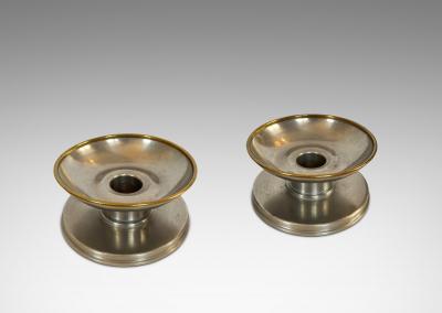  GAB Guldsmedsaktiebolaget Pair of Candleholders by GAB Tenn