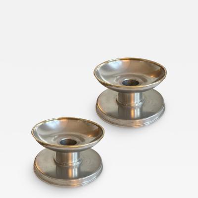  GAB Guldsmedsaktiebolaget Pair of Functionalist Candle Holders by GAB