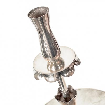  GAB Guldsmedsaktiebolaget Pair of Modern Classicism Silvered Candleholders by GAB