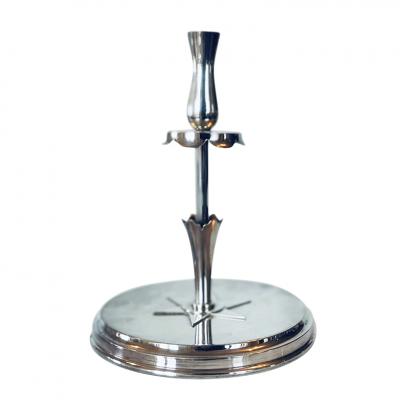  GAB Guldsmedsaktiebolaget Pair of Modern Classicism Silvered Candleholders by GAB