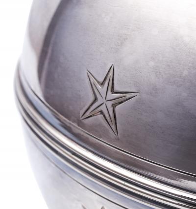  GAB Guldsmedsaktiebolaget Silvered Art Deco Lamp with Star Motifs by GAB