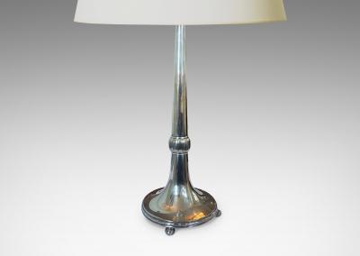  GAB Guldsmedsaktiebolaget Silvered Table Lamp by GAB