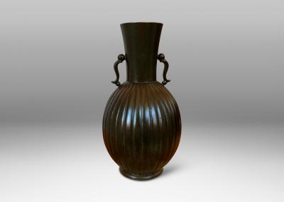  GAB Guldsmedsaktiebolaget Vase in Bronze by Just Andersen