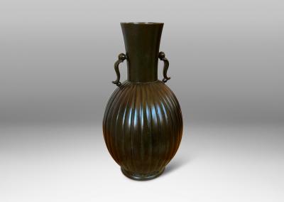  GAB Guldsmedsaktiebolaget Vase in Bronze by Just Andersen