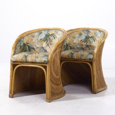  GABRIELLA CFRESPI Gabriella Crespi Style Pencil Reed Mid Century Rattan Dining Chairs Set of 4