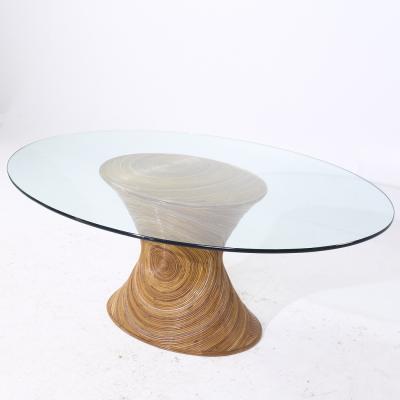 GABRIELLA CFRESPI Gabriella Crespi Style Pencil Reed Mid Century Rattan Dining Table