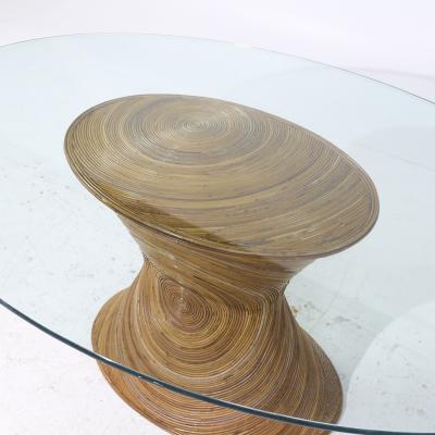  GABRIELLA CFRESPI Gabriella Crespi Style Pencil Reed Mid Century Rattan Dining Table