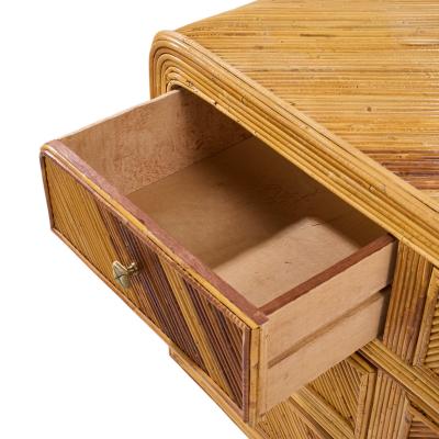 GABRIELLA CFRESPI Gabriella Crespi Style Split Reed Bamboo 9 Drawer Lowboy Dresser