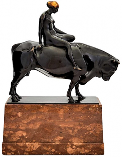  GEORG WRBA BRONZE SCULPTURE EUROPA AND THE BULL BY GEORG WRBA