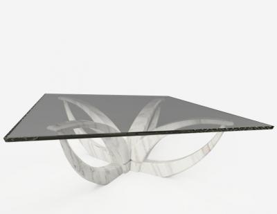  GRZEGORZ MAJKA LTD Diamond Moon Flower Modern Marble Coffee Table by Grzegorz Majka