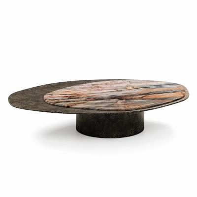  GRZEGORZ MAJKA LTD Epicure XI Center Table ft Michelangelo quartzite and Antique Bronze finish