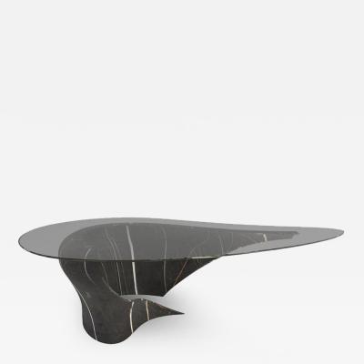  GRZEGORZ MAJKA LTD The Diamond G Carved Sahara Noir Marble Coffee Table by Grzegorz Majka