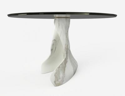  GRZEGORZ MAJKA LTD The Diamond Touch II Sculptured Calacatta Marble Table by Grzegorz Majka