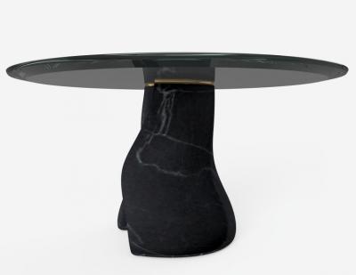  GRZEGORZ MAJKA LTD The Diamond Touch Sculptured Nero Marquina Marble Table by Grzegorz Majka
