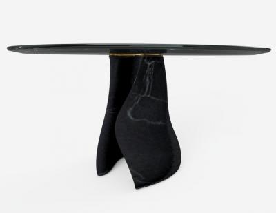  GRZEGORZ MAJKA LTD The Diamond Touch Sculptured Nero Marquina Marble Table by Grzegorz Majka