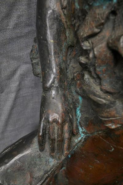 GY RGYI LANTOS BRONZE PATINATED NUDE WOMAN ON THE WAVE BY GY RGYI LANTOS
