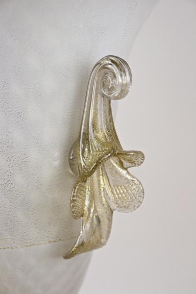  Gabbianelli 21st Century Beige Murano Glass Floor Vase 24 K Gold Flakes by Gabbiani Italy