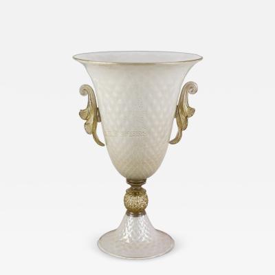  Gabbianelli 21st Century Beige Murano Glass Floor Vase 24 K Gold Flakes by Gabbiani Italy