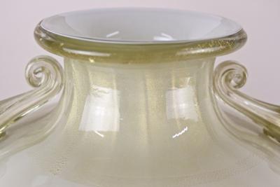  Gabbianelli 21th Century Champagne Gold Beige Murano Amphora Vase by GABBIANI Venezia IT
